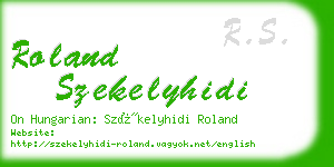 roland szekelyhidi business card